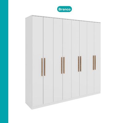 Guarda Roupa Casal Com 8 Portas E 4 Gavetas Austin Carraro Branco