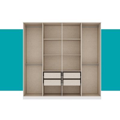 Guarda Roupa Casal Com 8 Portas E 4 Gavetas Austin Carraro Branco