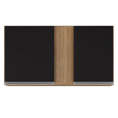 Armário Aéreo 100cm 2 Portas Indiana Castanho/preto - Lumil Móveis