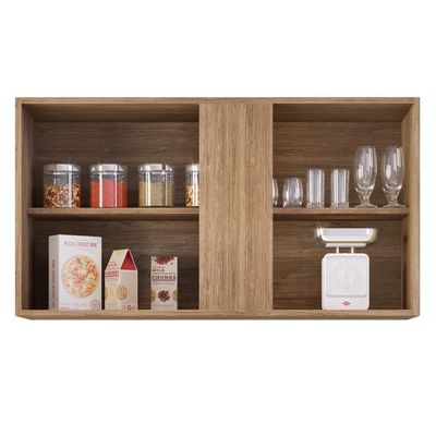 Armário Aéreo 100cm 2 Portas Indiana Castanho/preto - Lumil Móveis