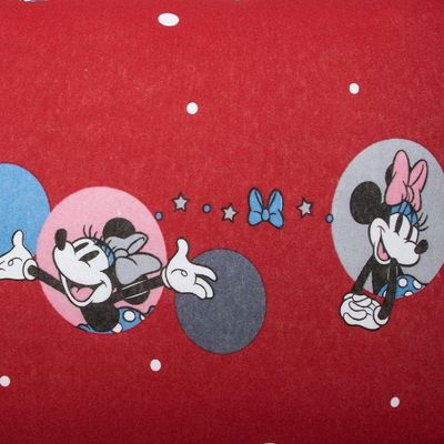 Kit Fronha Minnie Feliz Red 10340 48X68CM para Travesseiro Malha 100% Algodão Vermelho