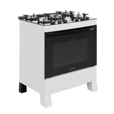 Fogão 5 Bocas A Gás Premium Glass Realce CR230 Branco Bivolt