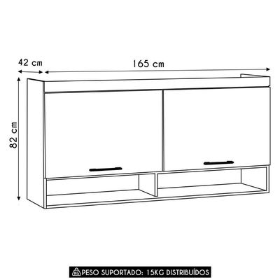 Armário Aéreo Ponte Modulado 165cm Delphi Avelã/grey L01 - Mpozenato