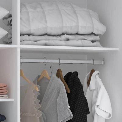 Guarda Roupa Solteiro 135cm 2 Portas 3 Gavetas Taiga Branco L01 - Mpozenato
