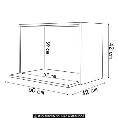 Suporte Microondas E Forno Elétrico Aéreo 60cm Itália Branco - Lumil