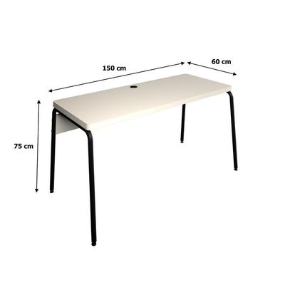 Mesa Orgânica Diretor Cantos Arredondados Round 150cm Est.preta