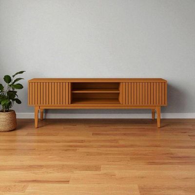Rack para TV Trunfo 70 Polegadas MDF Portas de Correr Amadeirado