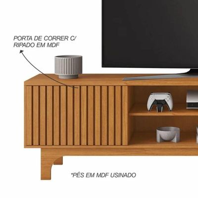 Rack para TV Trunfo 70 Polegadas MDF Portas de Correr Amadeirado