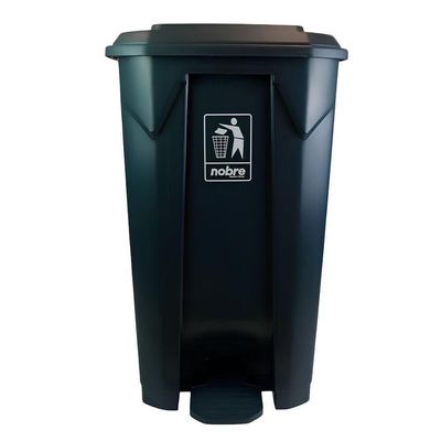 Lixeira Plástica Com Pedal 100l áreas Externas Cinza Grande - Nobre