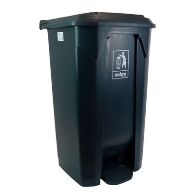Lixeira Plástica Com Pedal 100l áreas Externas Cinza Grande - Nobre