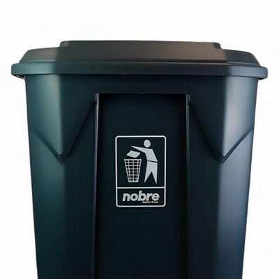 Lixeira Plástica Com Pedal 100l áreas Externas Cinza Grande - Nobre
