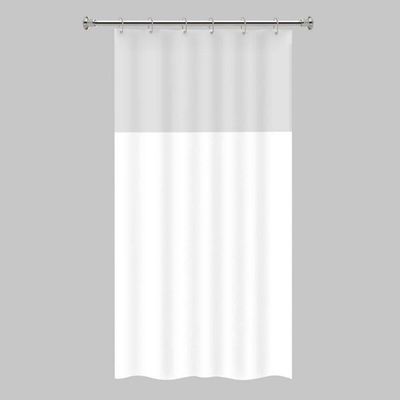 Cortina De Box Banheiro Pvc Com Visor Liso 138x198cm Cinza