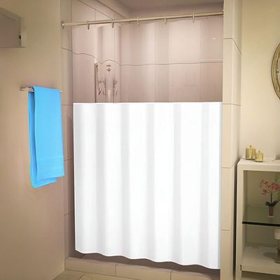 Cortina De Box Banheiro Pvc Com Visor Liso 138x198cm Cinza