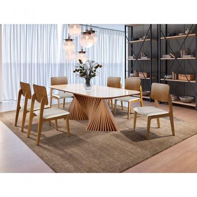 Sala De Jantar Madeira 6 Cad 1,60x0,90m - Opala - Harmonia