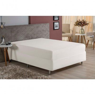 Lençol Com Elástico Queen Nobre 1 Peça Luva De Box 55cm De Altura Malha 100% Algodão - Palha
