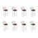 Kit 8 Banquetas Bistrô Bertoia Cromada D60 Com Assento Sintético Marrom