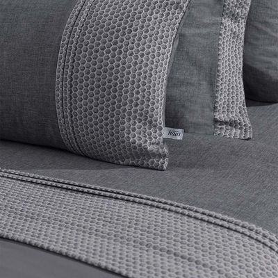 Jogo De Cama King Altenburg Haus Chambray De Algodão Spectro Cinza