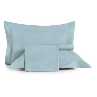 Jogo De Cama Casal 4 Peças Altenburg Algodão Lux 200 Fios Azul Etienne