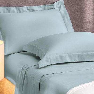 Jogo De Cama Casal 4 Peças Altenburg Algodão Lux 200 Fios Azul Etienne