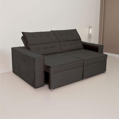 Sofá Austrália 2,50m 4 Lugares Retrátil E Reclinável D35 - Preto