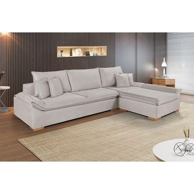 Sofá Martins M-201 Veludo Canto Invertido Estofados Martins Veludo Creme