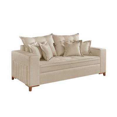 Sofá Martins M-205 Linho 200cm Living Estofados Martins Linho Bege