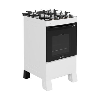 Fogão 4 Bocas A Gás Premium Glass Realce CR228 Branco Bivolt