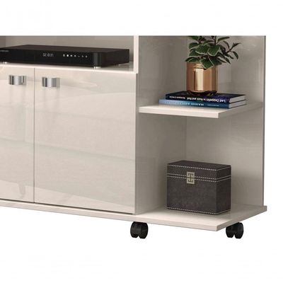 Rack para TV Lisboa 40" 90CM MDP Off White Canela Lukaliam Móveis