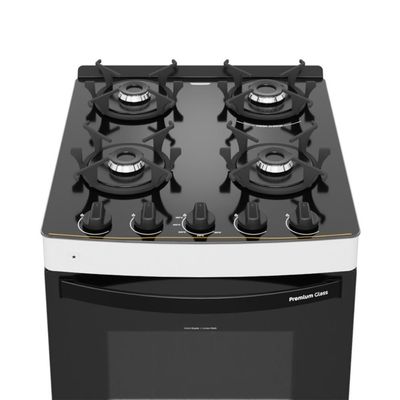 Fogão 4 Bocas A Gás Premium Glass Realce CR228 Branco Bivolt