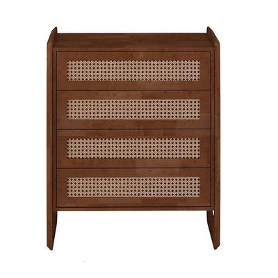 Cômoda Veneza 6028 4 Gavetas Madeira MDF Laqueado Nude para Dormitório Moderno