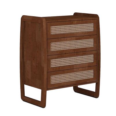 Cômoda Veneza 6028 4 Gavetas Madeira MDF Laqueado Nude para Dormitório Moderno