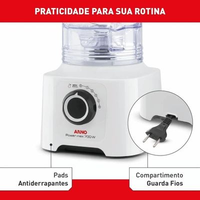 Liquidificador Arno Power Max LN51 700W 3,1L 4 Lâminas Powelix Branco 220V