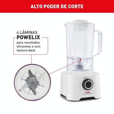 Liquidificador Arno Power Max LN51 700W 3,1L 4 Lâminas Powelix Branco 220V