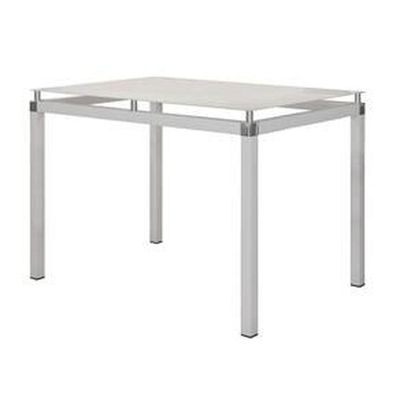 Mesa de Jantar Malva 4 Lugares Retangular Vidro Temperado Branco