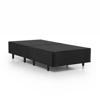 Cama Box Solteiro Base Dobrável para Colchão 88X188CM Estrutura Madeira Preto