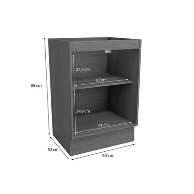 Balcão Cozinha Vibra T623 1 Porta 0 Gavetas MDF 60CM Marrom Moderno Brilhante