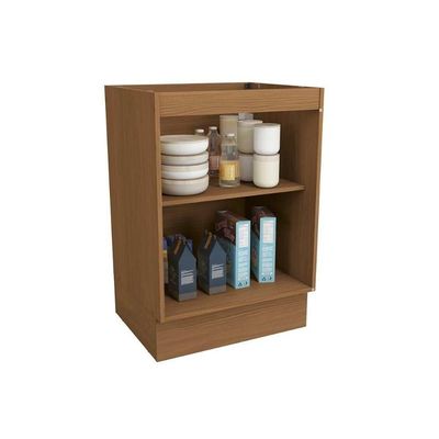 Balcão Cozinha Vibra T623 1 Porta 0 Gavetas MDF 60CM Marrom Moderno Brilhante