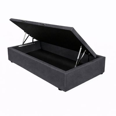 Base De Cama Box Baú Helena Solteiro 88 X 188 Cm Suede Cinza Escuro Do Lar Móveis E Decoração