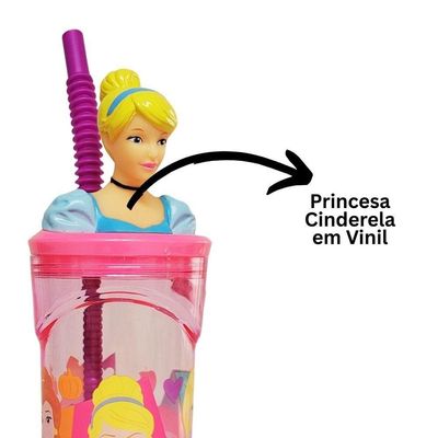 Jogo Refeição Infantil Princesas Disney 3 Peças Prato, Tigela E Copo Melamina - Tuut