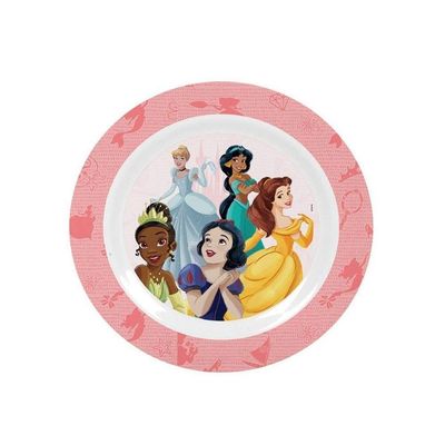 Jogo Refeição Infantil Princesas Disney 3 Peças Prato, Tigela E Copo Melamina - Tuut