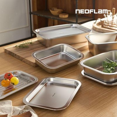 Vat - Assadeira Cuba Gastronômica Em Aço Inoxidável - Grande 3,20 L - Neoflam Prata Sem Voltagem