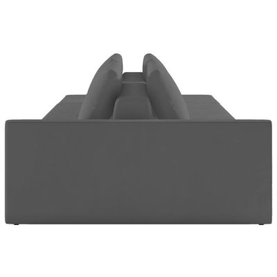 Sofá Ilha Modular Com Puff Para Sala Living 312cm Georgia K04 Veludo Cinza Escuro - Mpozenato