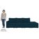 Sofá Ilha Modular Com Puff Para Sala Living 312cm Georgia Z08 Veludo Azul - Mpozenato