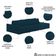 Sofá Ilha Modular Com Puff Para Sala Living 312cm Georgia Z08 Veludo Azul - Mpozenato