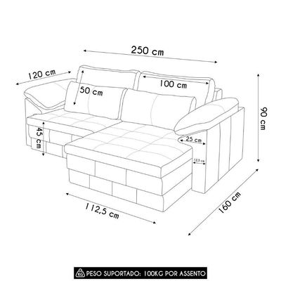 Sofá Retrátil 3 Lugares Para Sala 250cm Dijon Couro Bordô S07 - Mpozenato