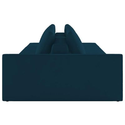 Sofá Ilha Modular Com Puff Para Sala Living 312cm Georgia Z08 Veludo Azul - Mpozenato
