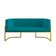 Sofá Namoradeira 2 Lugares Moderna Base Metal Gold Balaqui Azul Turquesa