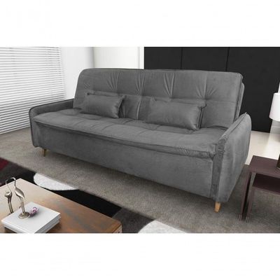 Sofá Cama Casal Reclinável Donna - Cinza Light