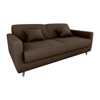 Sofá Cama Emília 2 Lugares 190cm Veludo Marrom Matrix