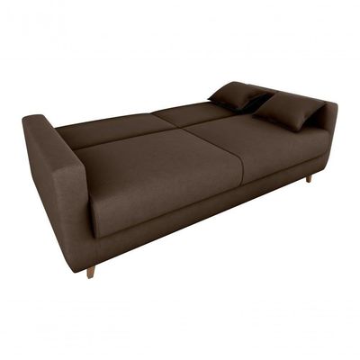 Sofá Cama Emília 2 Lugares 190cm Veludo Marrom Matrix